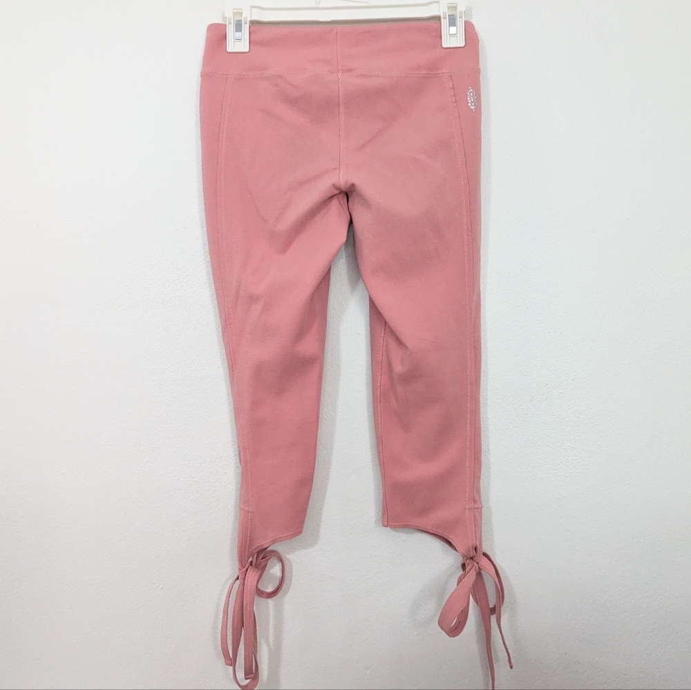 Free People FP Movement Turnout Wrap Tie Leg Leggings Cross Waist Pink Small S - Picture 6 of 8